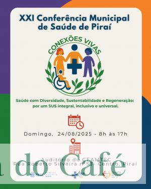 Piraí realiza XXI Conferência Municipal de Saúde no dia 24 de agosto