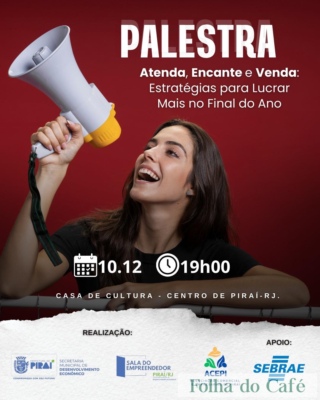 Piraí receberá palestra gratuita para capacitação de empreendedores e trabalhadores do comércio