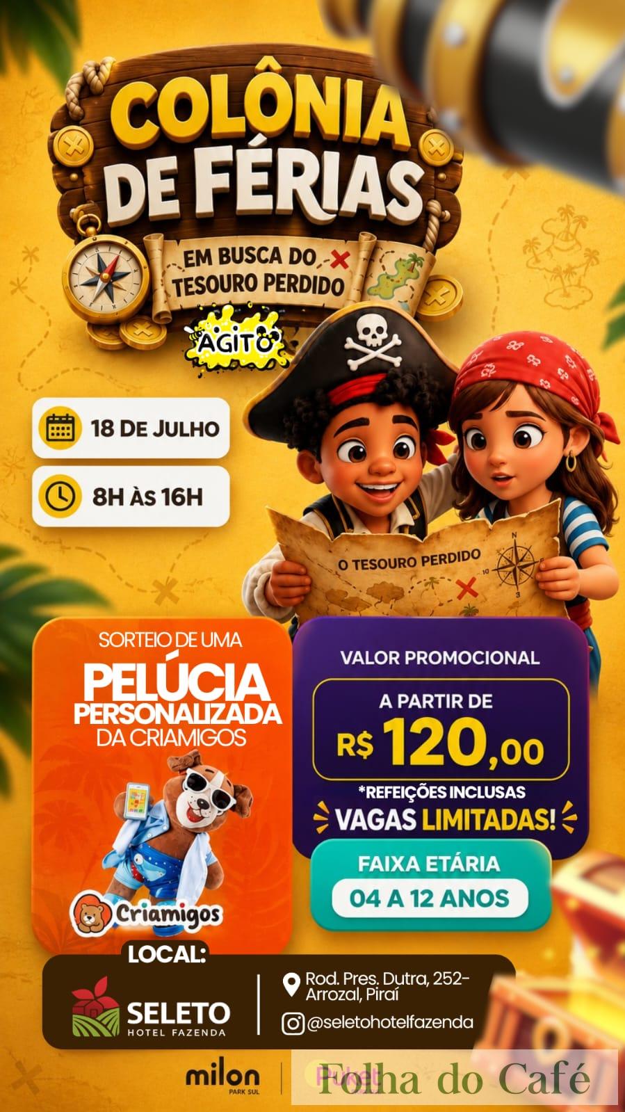 Piraí - Colônia de férias temática leva caça ao tesouro ao Hotel Fazenda Seleto 