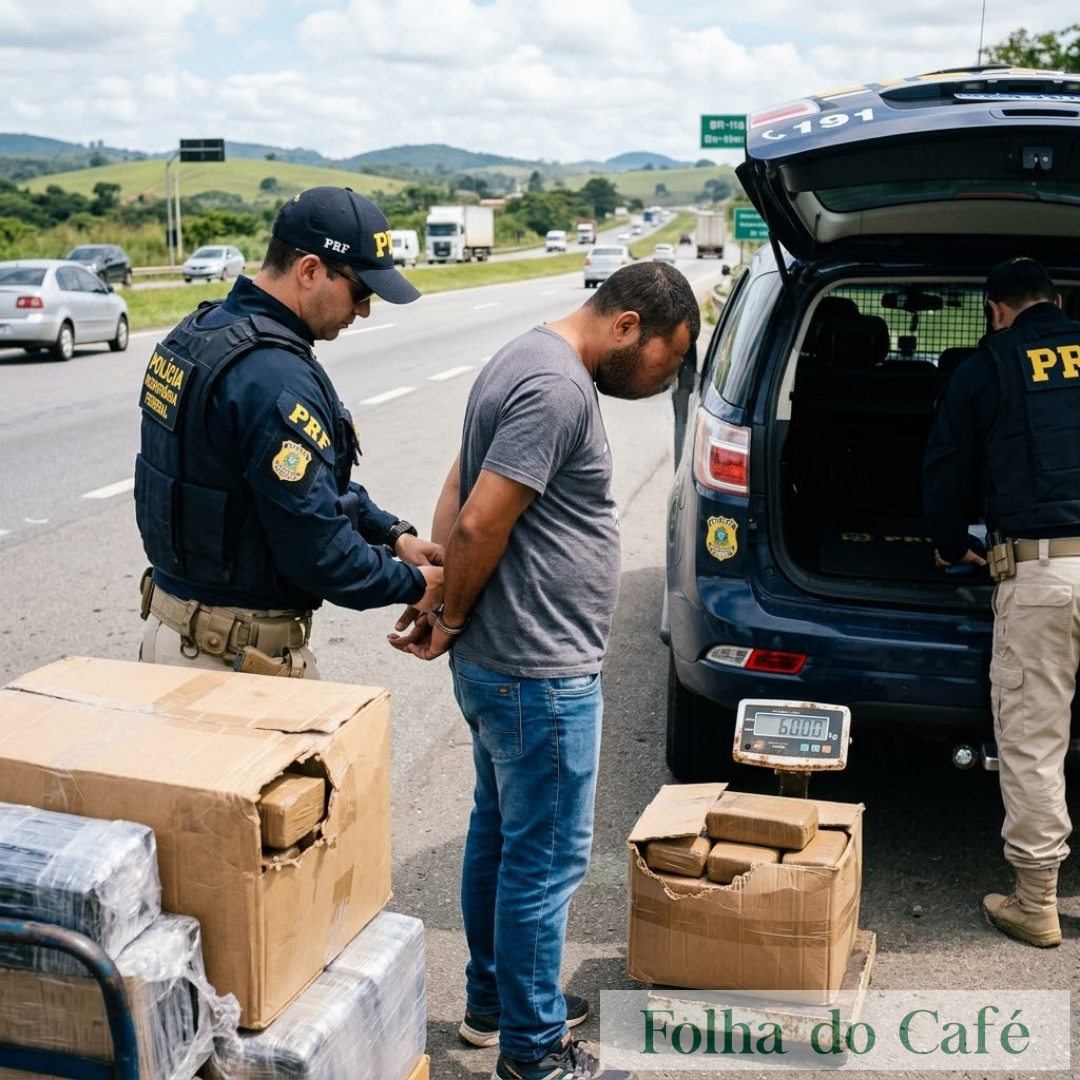 Piraí - Polícia Federal apreende cerca de 60 kg de maconha na Dutra 