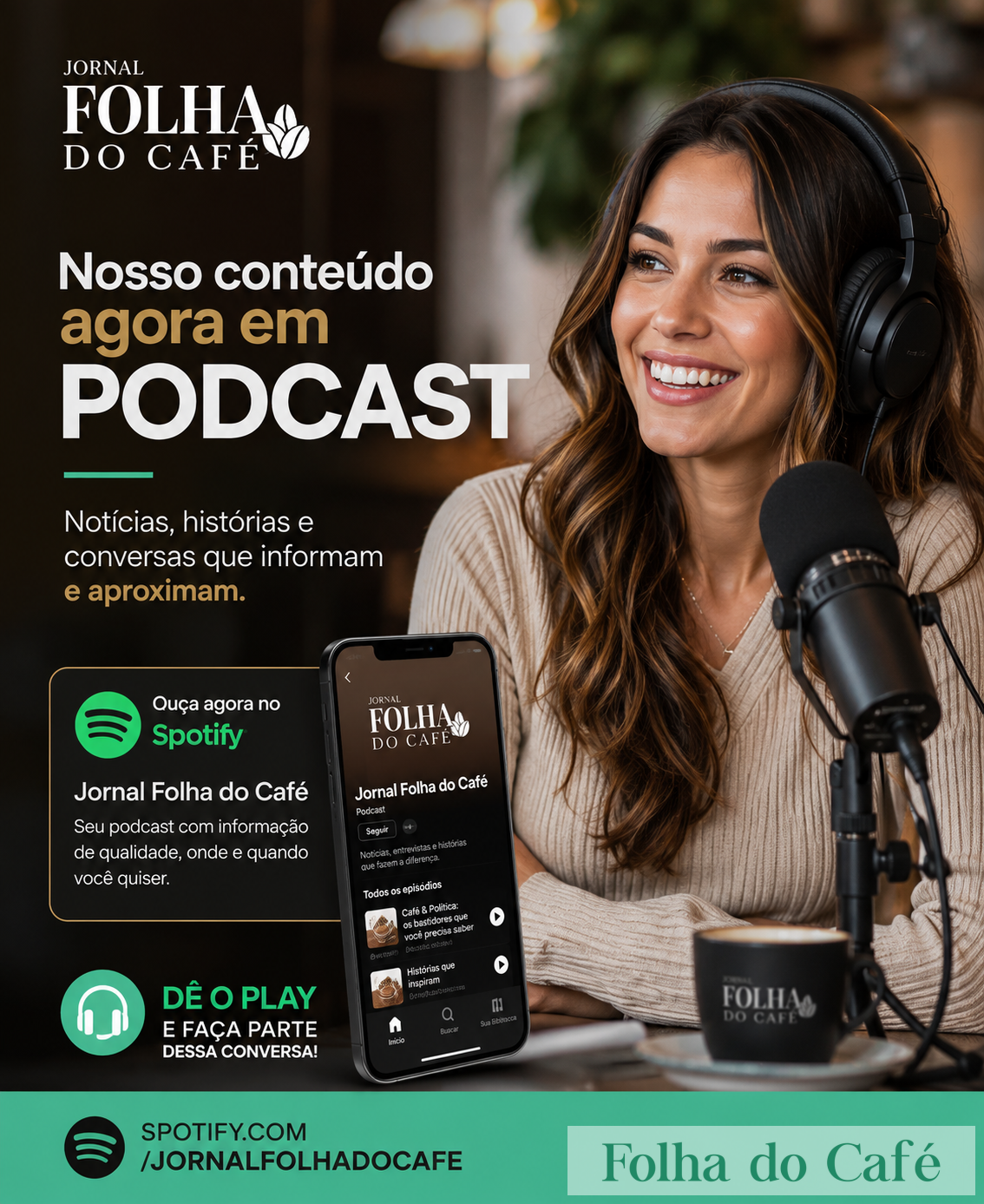 Jornal Folha do Café amplia presença digital com lançamento de canal de podcast no Spotify