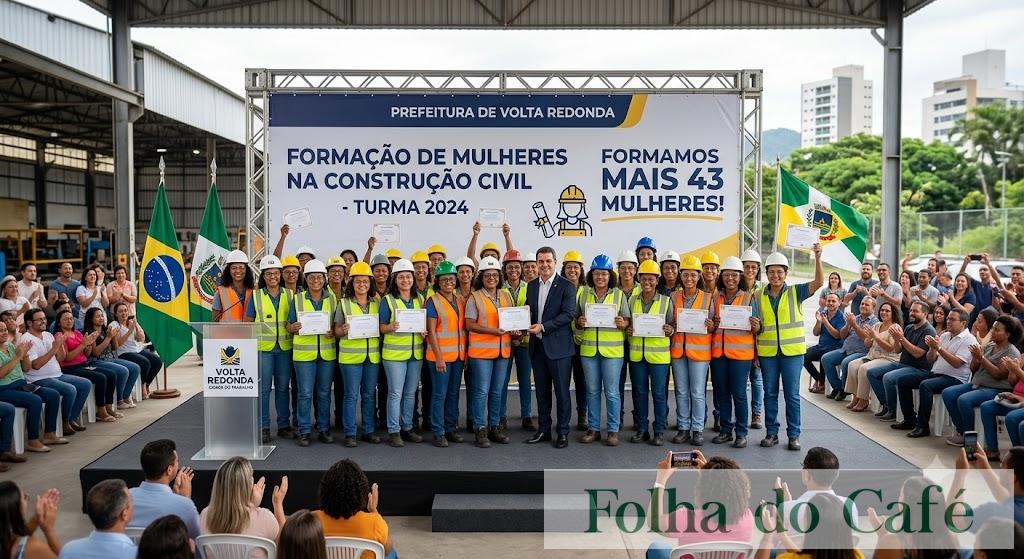 Prefeitura de Volta Redonda forma mais 43 mulheres na área da construção civil