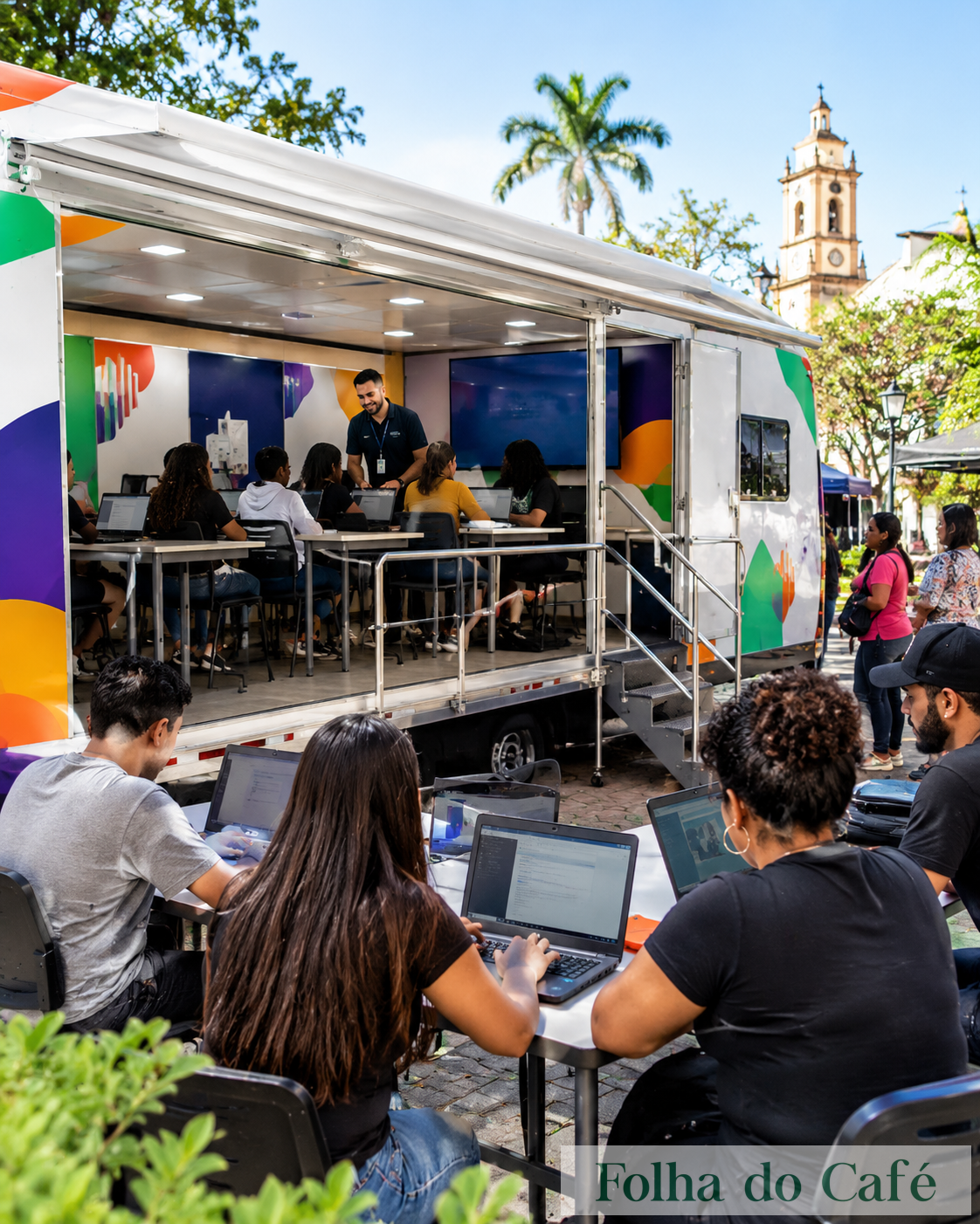 Escola-Móvel do Senac oferece cursos gratuitos de tecnologia da informação em Piraí