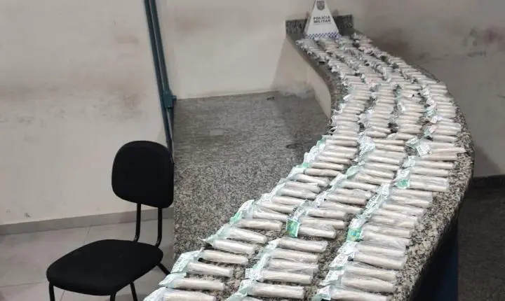 Piraí - Polícia apreende 283 pinos de cocaína escondidos em bananeiral 