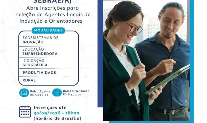 Sebrae Rio lança novo processo seletivo com bolsas a partir de R$ 5 mil por mês